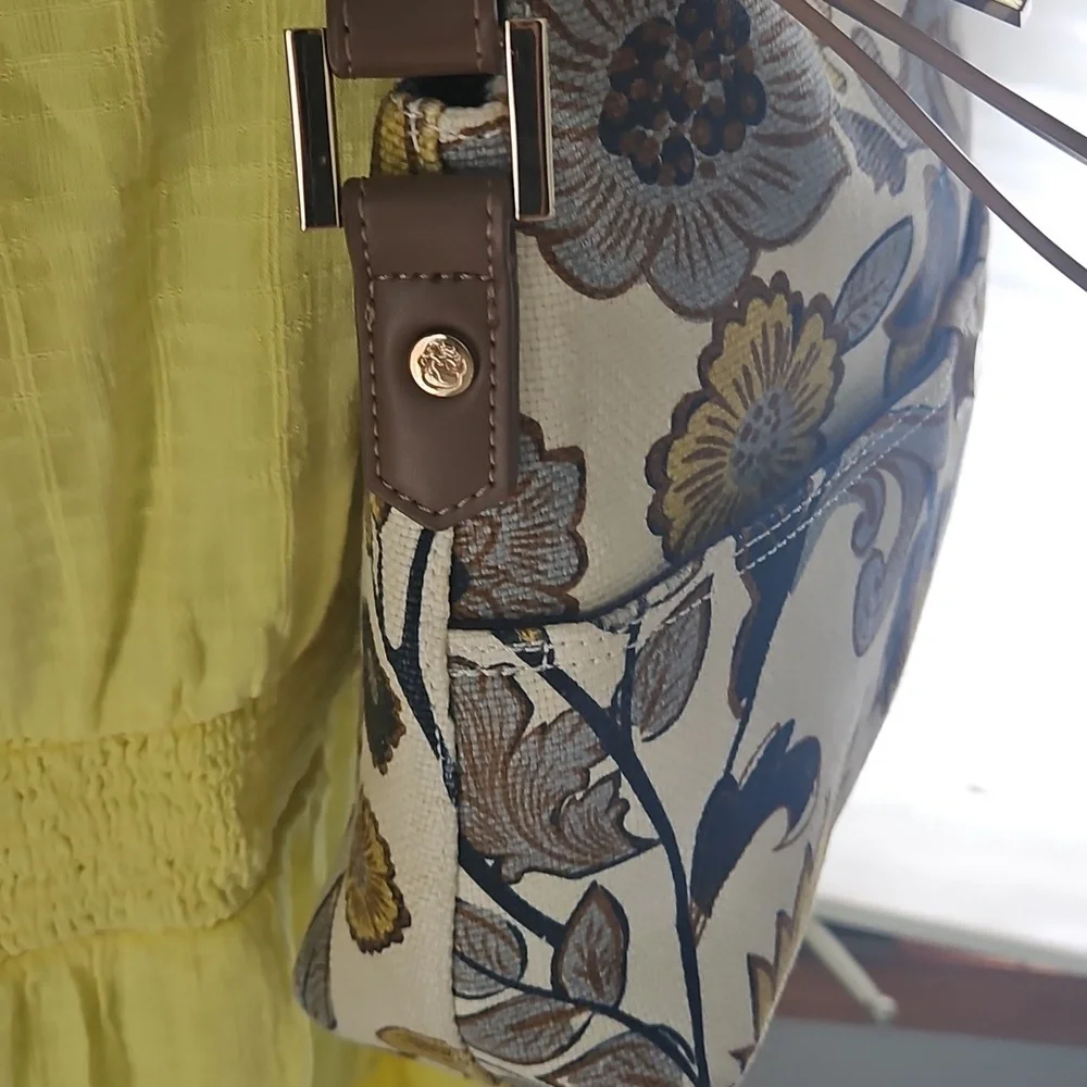 Spartina 449 Linen and leather Floral Shoulder bag
